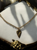 Collier ancien plaqué or pendentif goutte chaîne maille rétro soirée vintage