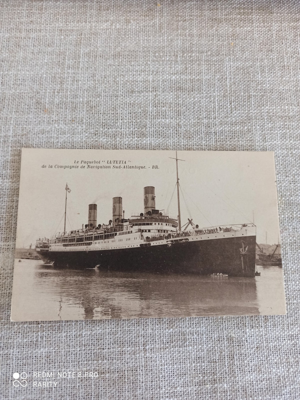 Carte postale ancienne paquebot Lutetia Compagnie Sud-Atlantique maritime
