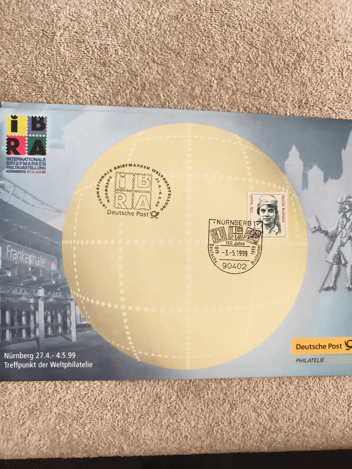 Lettre premier jour IBRA 1999 Nuremberg Deutsche Post philatélie Allemagne