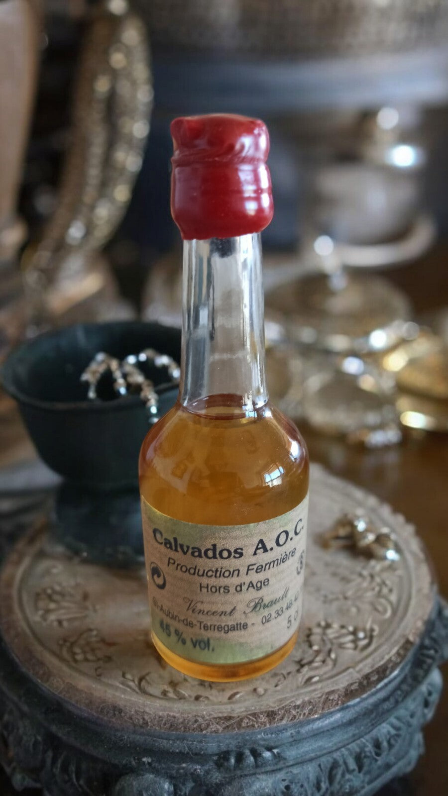 Mignonnette Calvados AOC Ferme France Vintage bouchon cire rouge rare