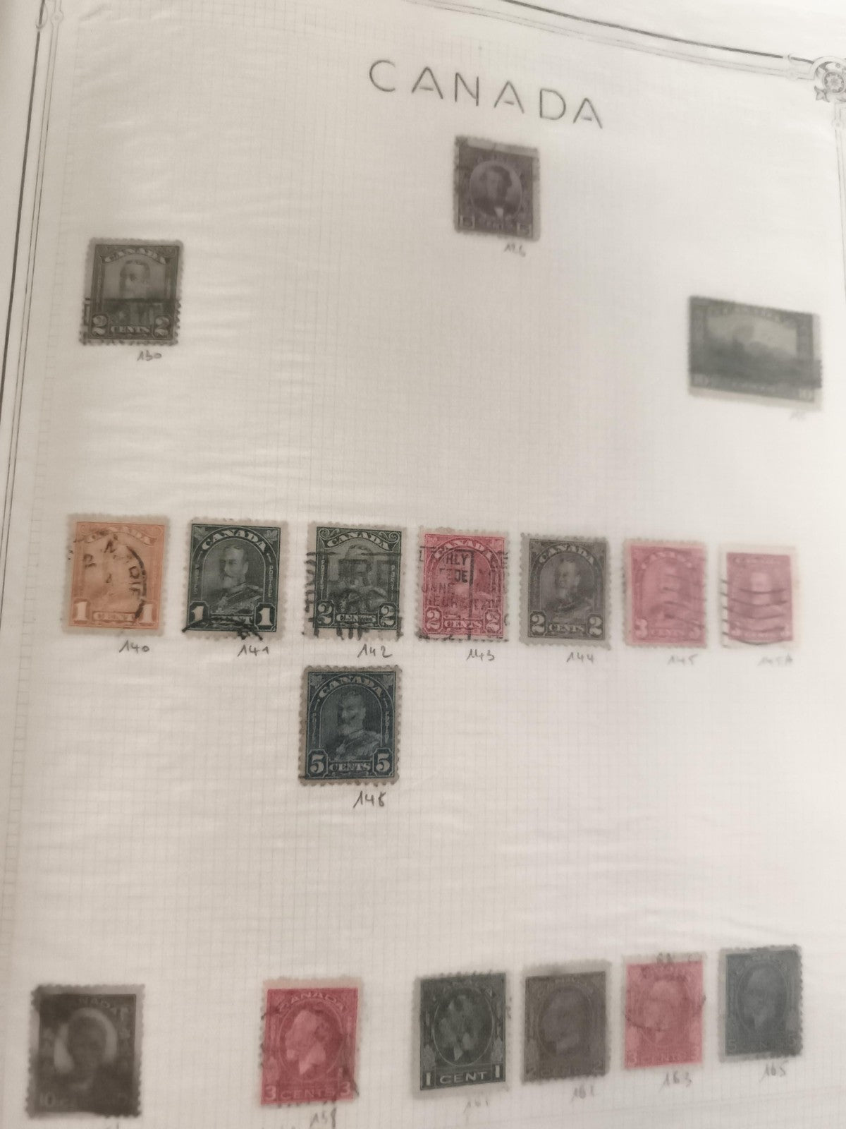 Lot anciens timbres Canada XIXe-XXe, philatélie vintage, oblitérés et neufs