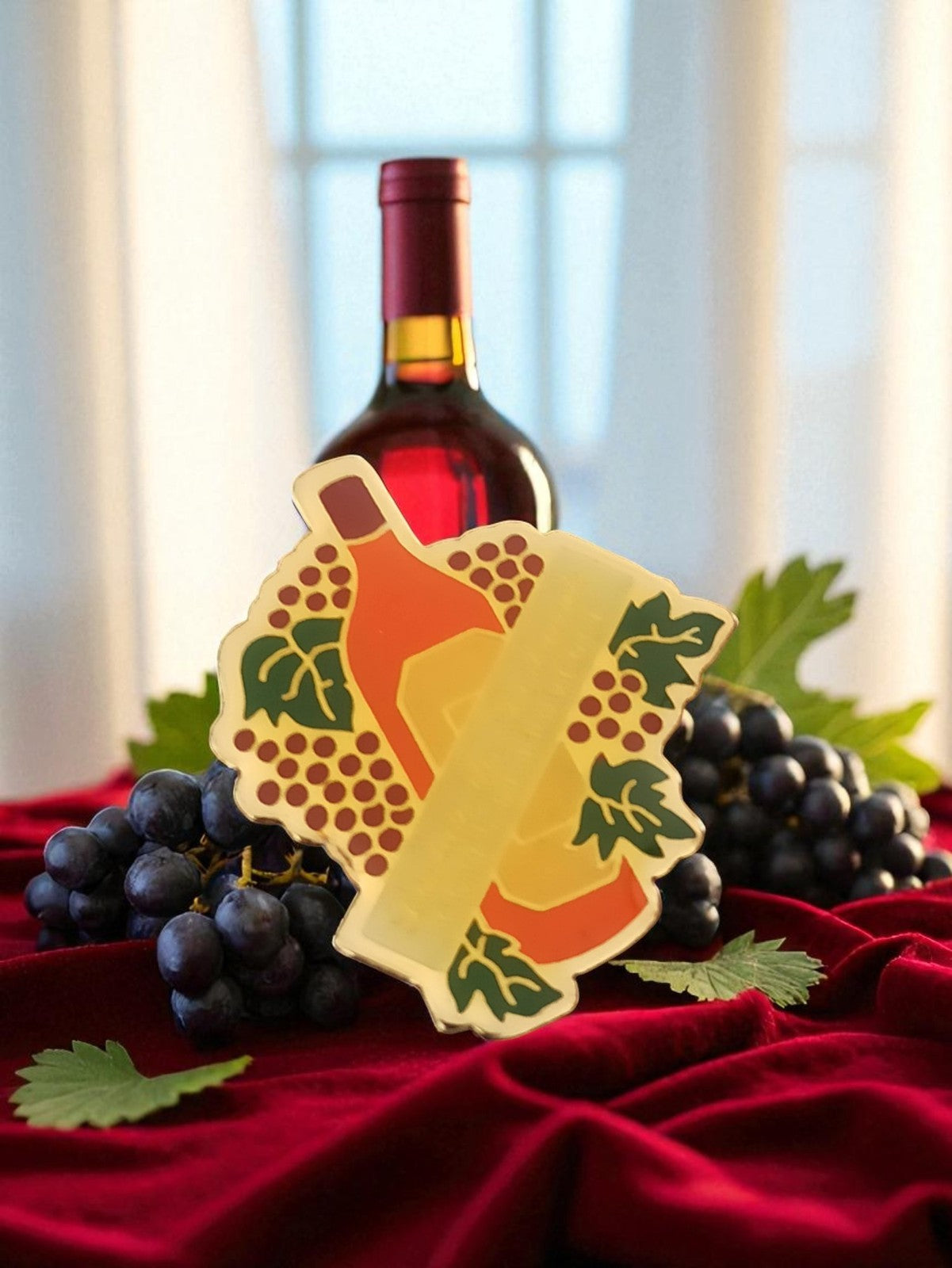 Pin's publicitaire vintage bouteille de vin raisin édition limitée