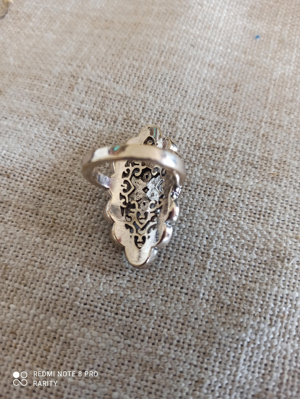 Bague vintage longue strass argenté motif fleur élégante T55 rétro