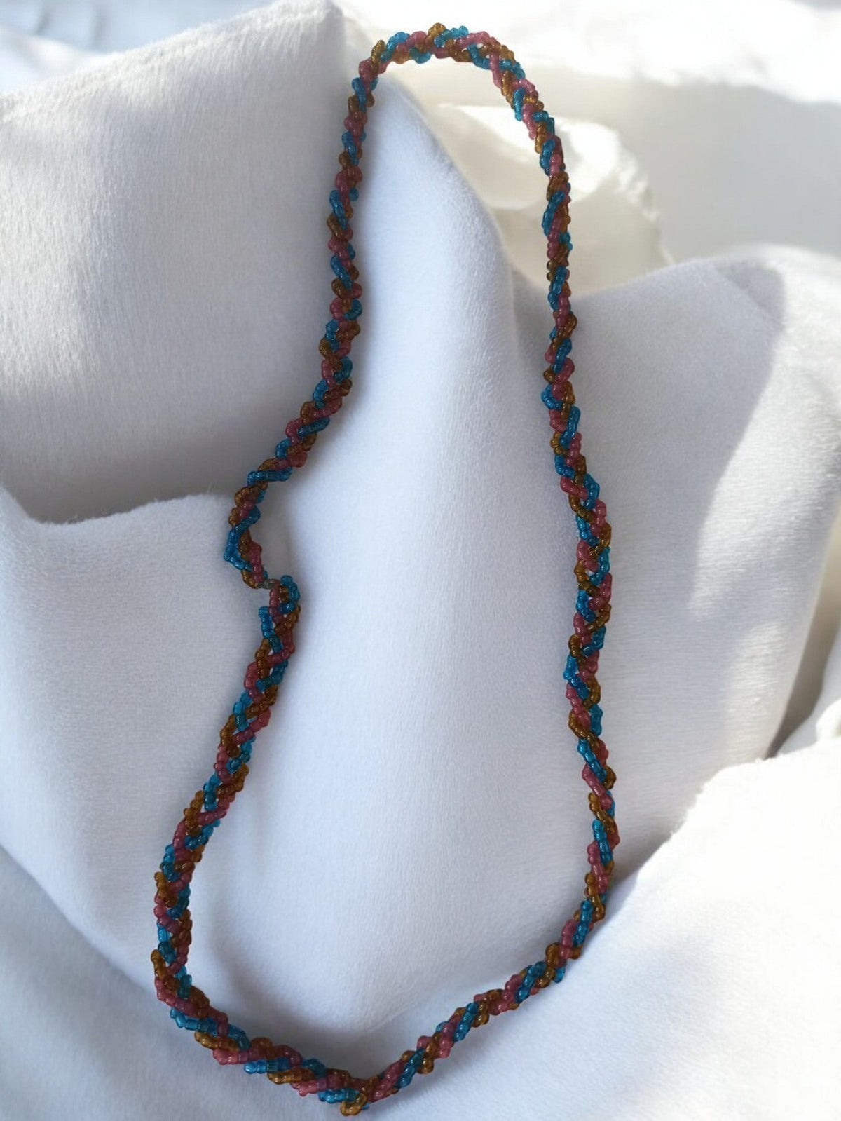 Vintage Twisted Colorful Pearl Necklace Retro Antique Costume Jewelry
