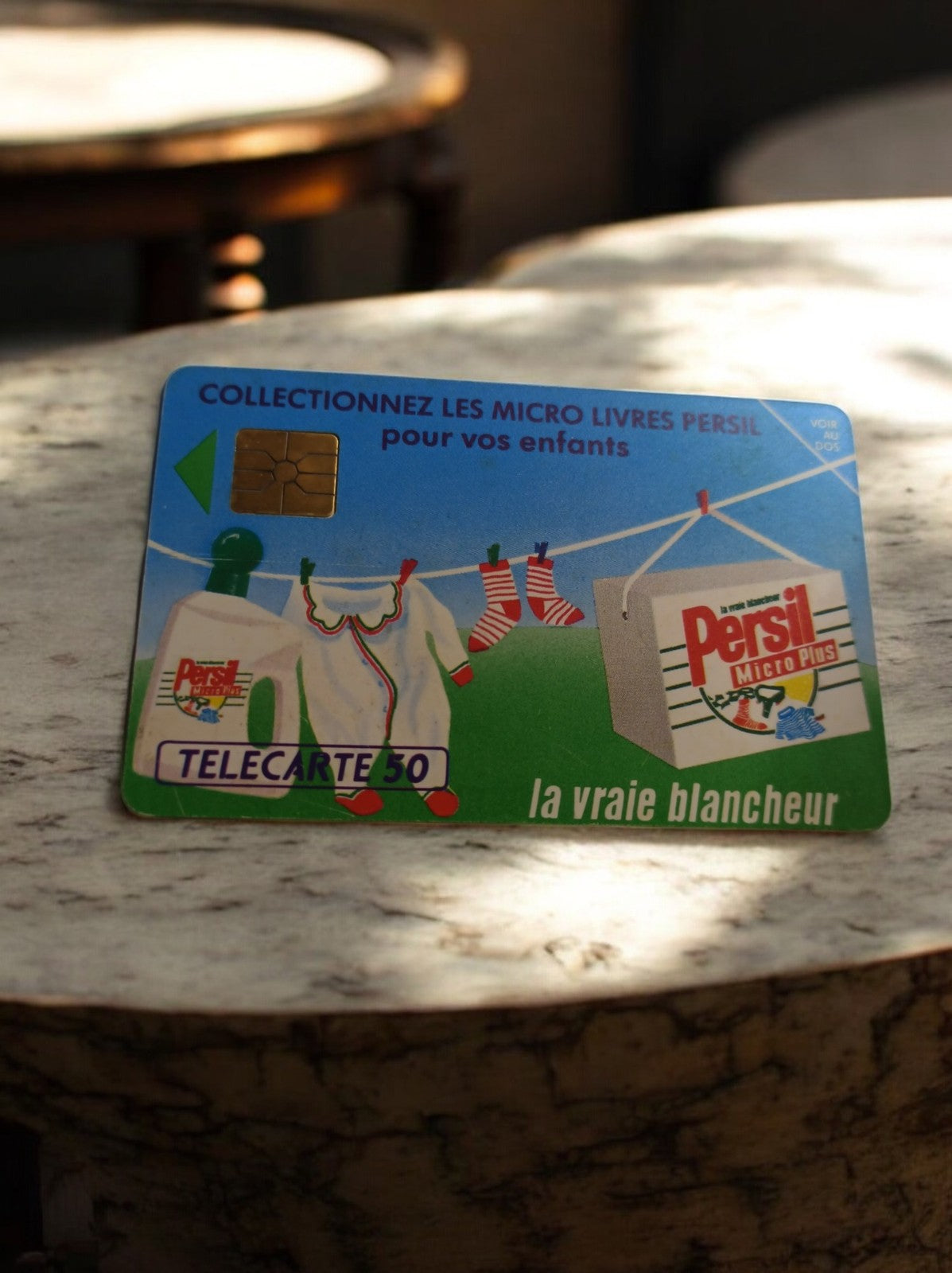 Carte téléphonique vintage Persil Télécarte 50 unités publicité lessive années 9