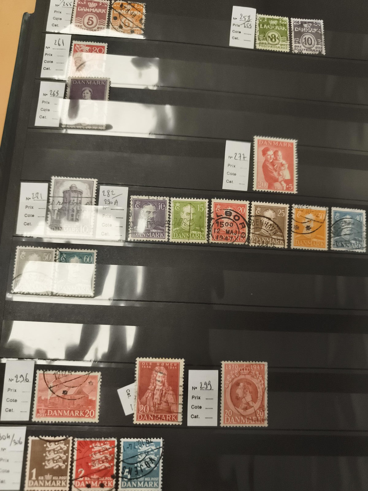 Timbres DANEMARK anciens oblitérés et neufs, thématiques, lot philatélie