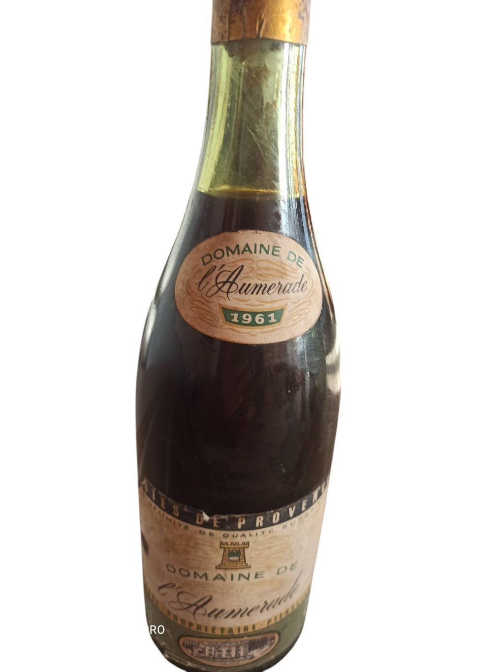 Bouteille vin 1961 Domaine de l’Aumerade Côtes de Provence rare ancien millésime