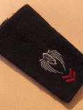 Épaulette militaire ancienne tissu noir broderie insigne grade chevron vintage