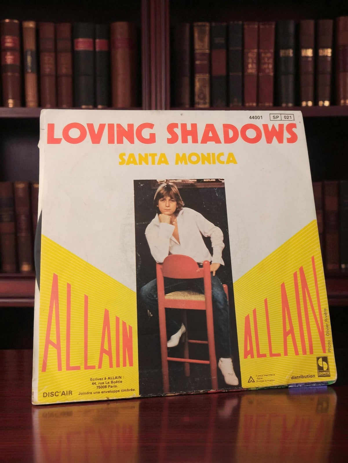 Disque vinyle 45T ALLAIN Loving Shadows Santa Monica vintage pochette usagée