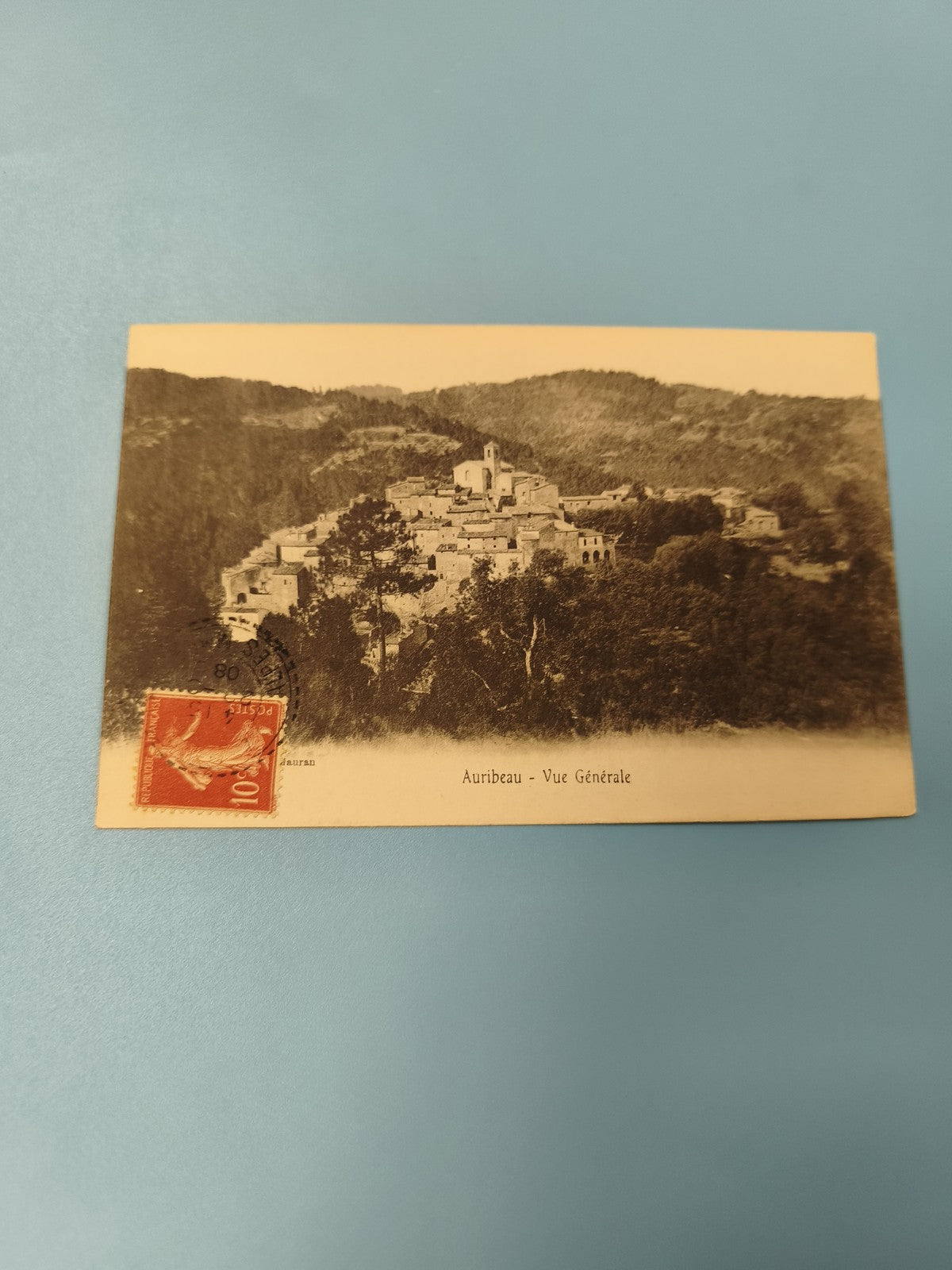 Carte postale ancienne Auribeau Vue Générale timbrée village vintage