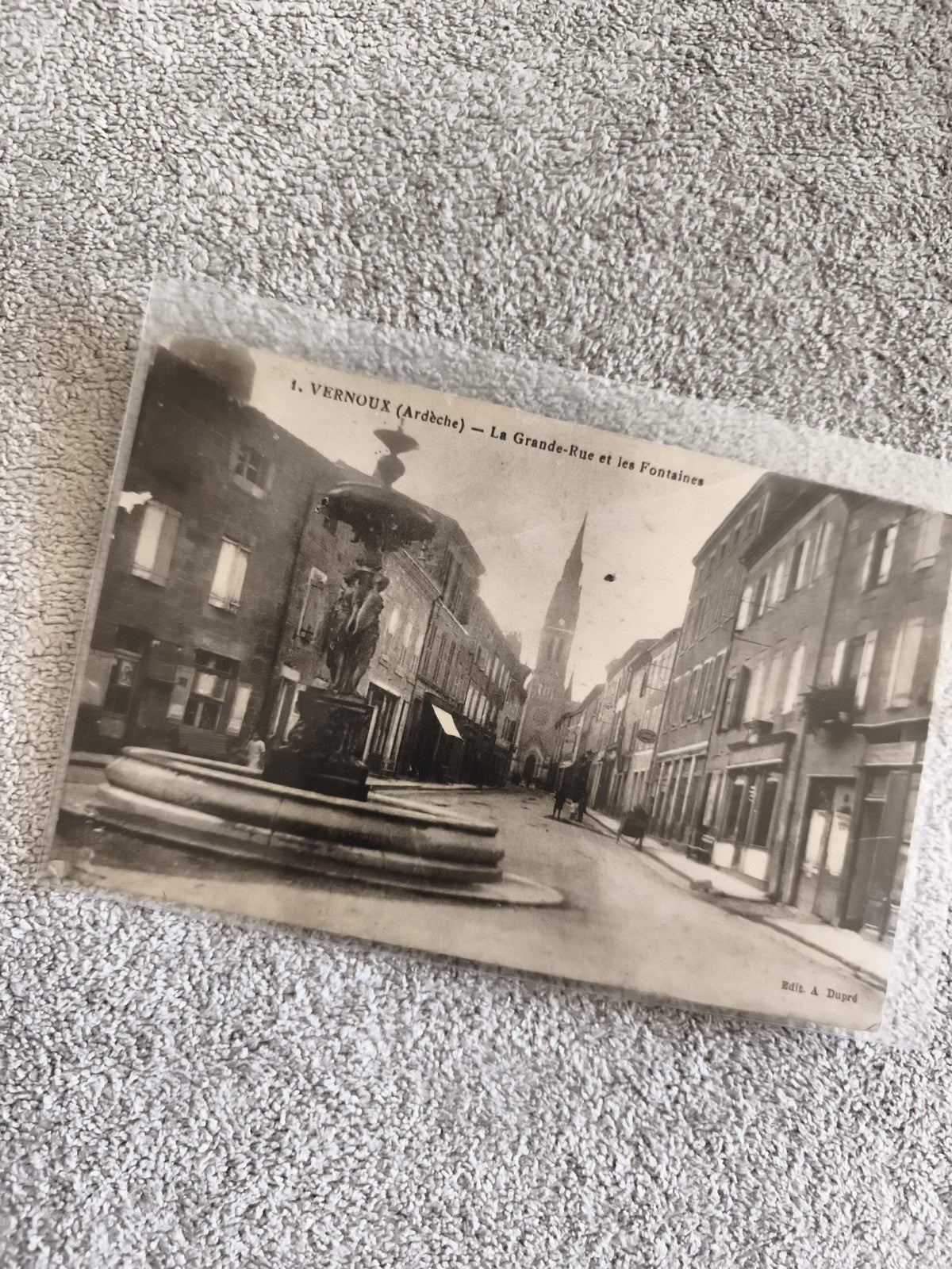 Carte postale CPA Vernoux Ardèche Grande-Rue Fontaines éd. Dupret