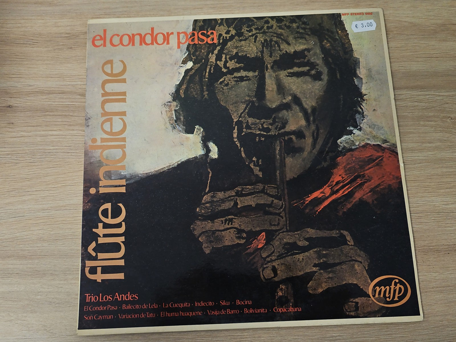 Vintage disque vinyle 33T musique flûte indienne ancien collection rétro audio