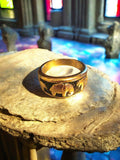Bague large vintage plaquée or éléphant style ethnique bohème