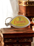 Porte-clés publicitaire vintage Eriam's Chocolat France jaune rétro