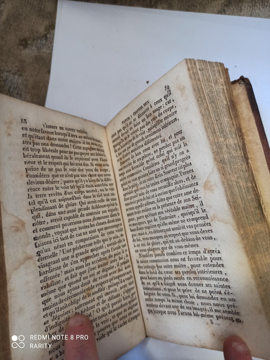 Livre ancien reliure brun XIXe Avignon L'Esprit de Sainte Thérèse