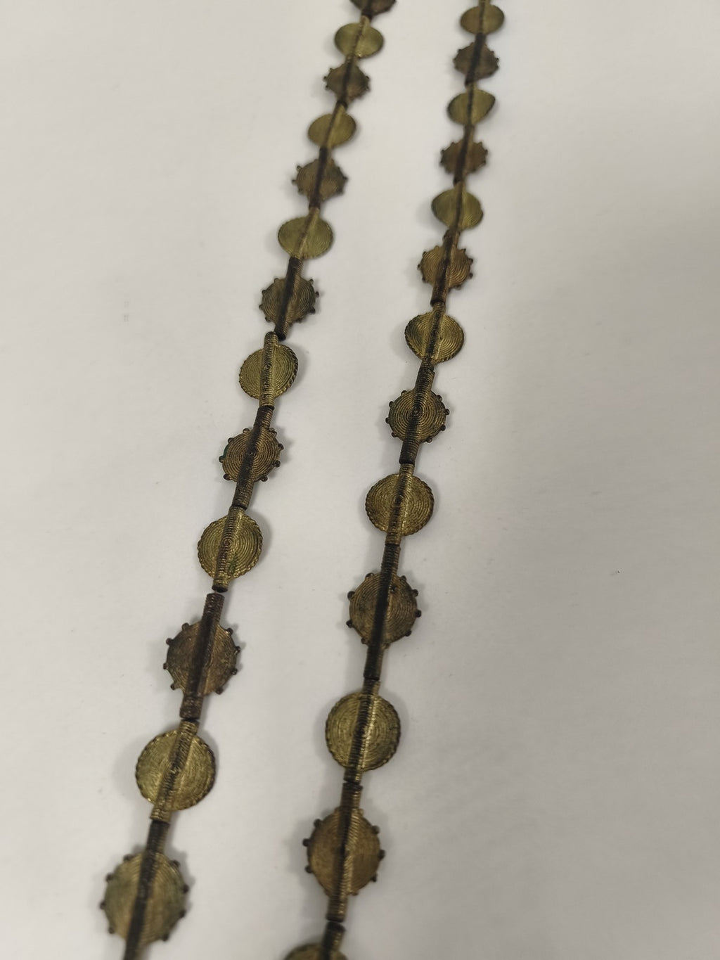 Ancien collier africain bronze, grosses perles rondes ethniques vintage