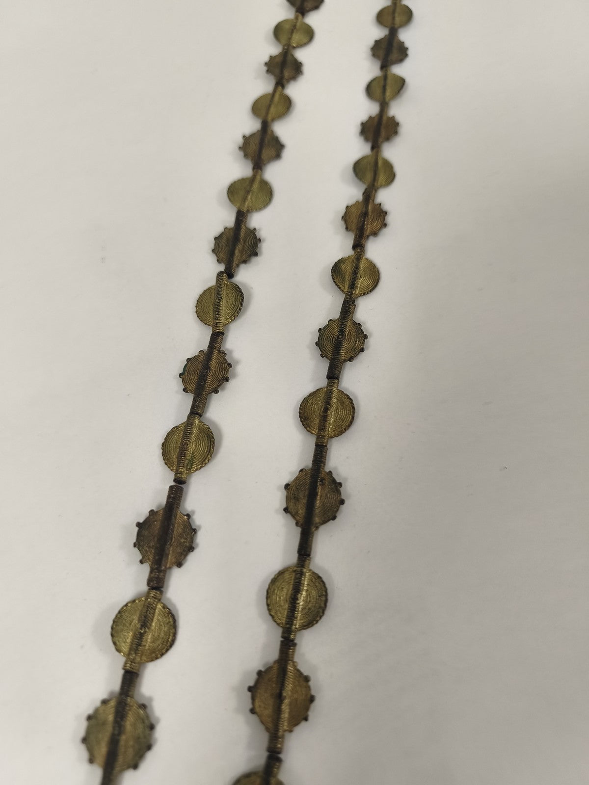 Ancien collier africain bronze, grosses perles rondes ethniques vintage