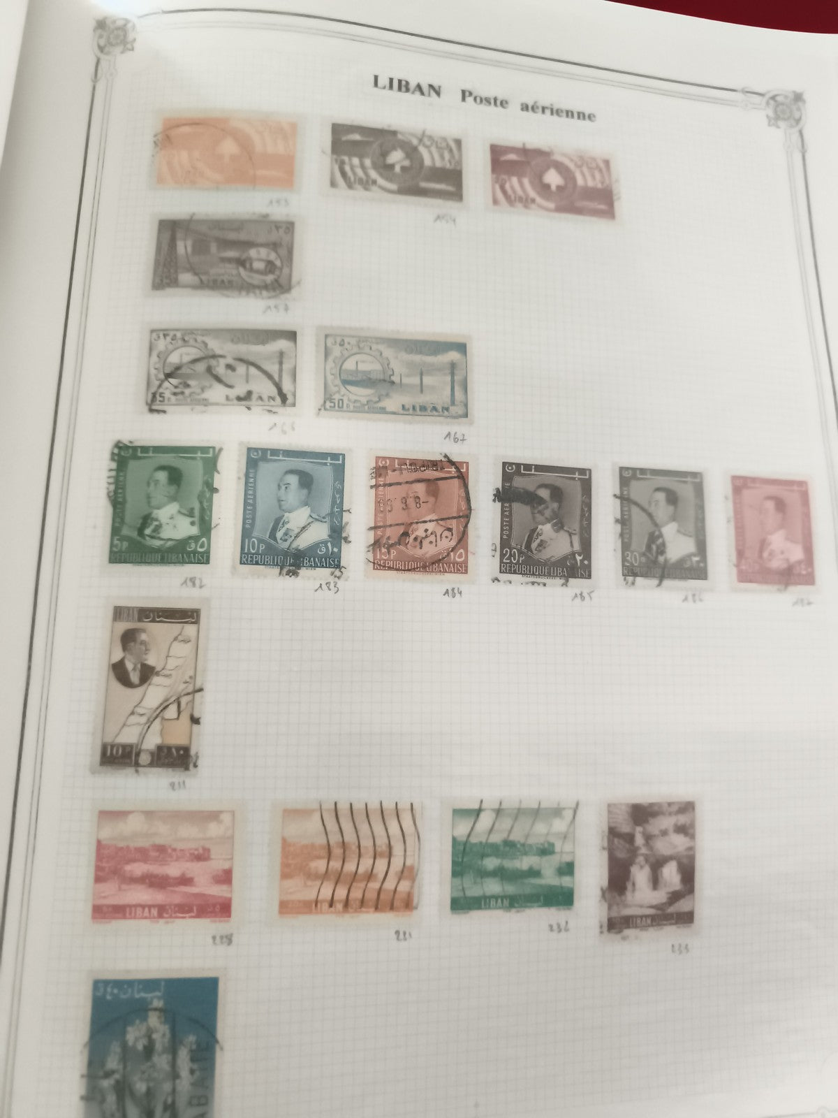 Timbres Liban poste aérienne oblitérés, République Libanaise, lot philatélie