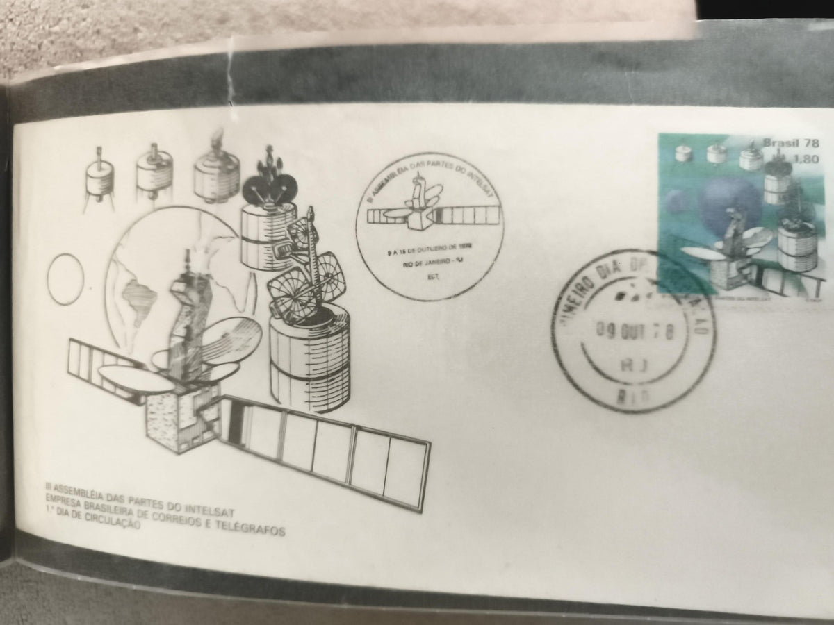 Lettre 1er jour Brésil 1978 Intelsat satellite cachet philatélie spatiale