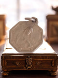 Pendentif religieux octogonal métal ancien Vierge Marie vintage catholique