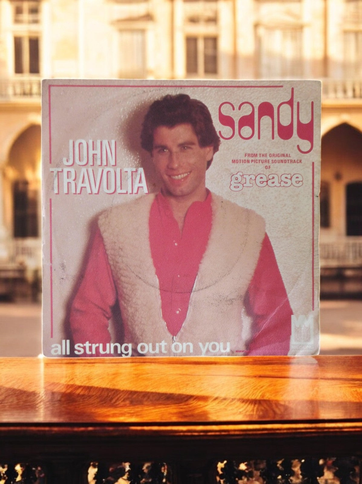 Vinyle 45T John Travolta Sandy Grease vintage, single disque années 70