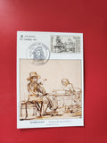 Carte postale philatélie Rembrandt Journée du Timbre 1983 timbre oblitéré