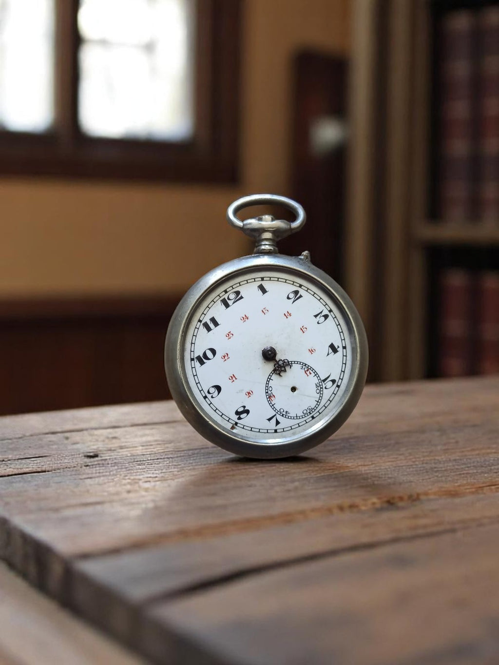 Montre à gousset ancienne cadran émail chiffres noirs vintage métal à déterminer