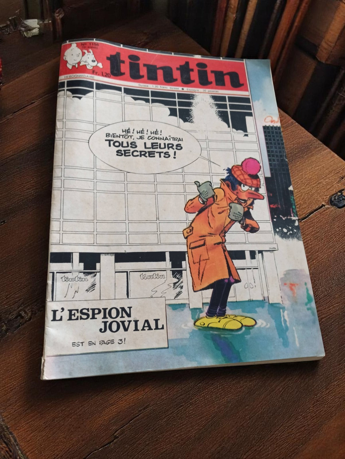 Magazine Tintin n°1156 ancien édition vintage BD rare L?Espion Jovial