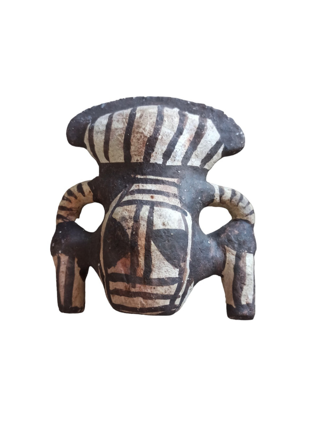 Figurines précolombiennes décor noir et blanc style Amérique du Sud reproduction