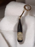 Porte-clés vintage bouteille Vin des Rochers ancien publicitaire rétro rare