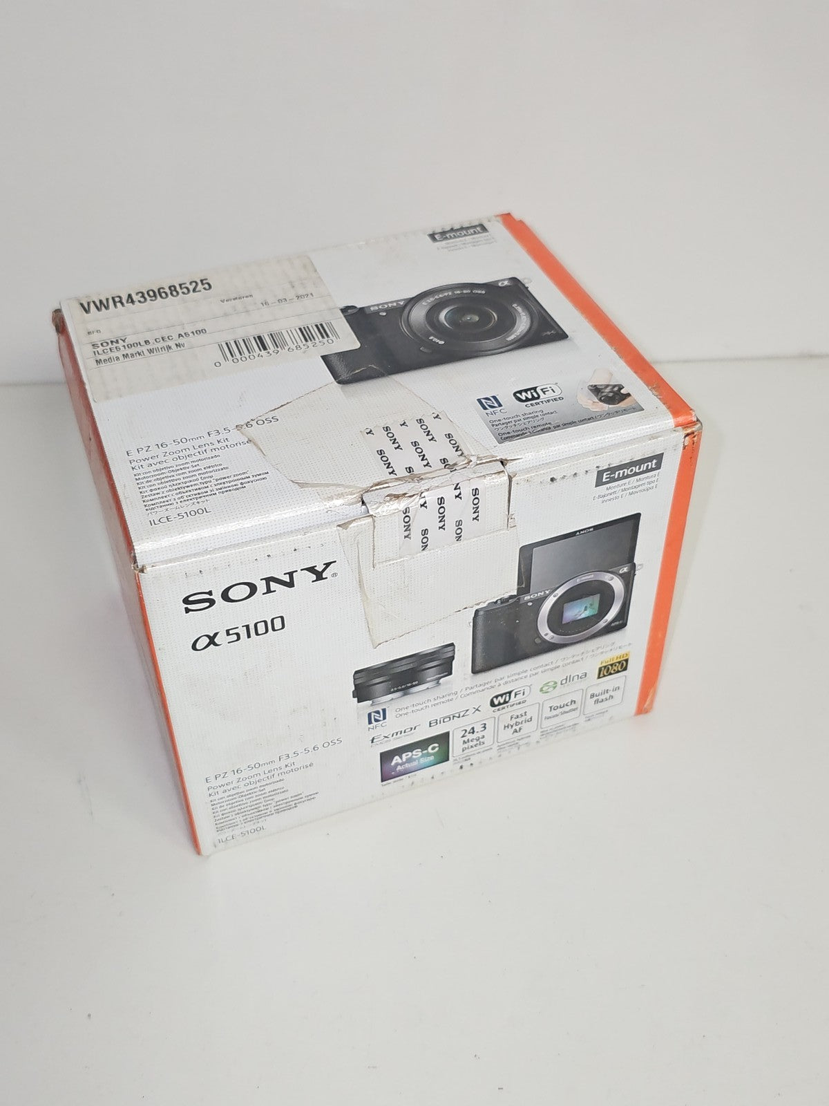 Boîte vide originale Sony Alpha 5100 pour appareil photo, emballage d'origine So