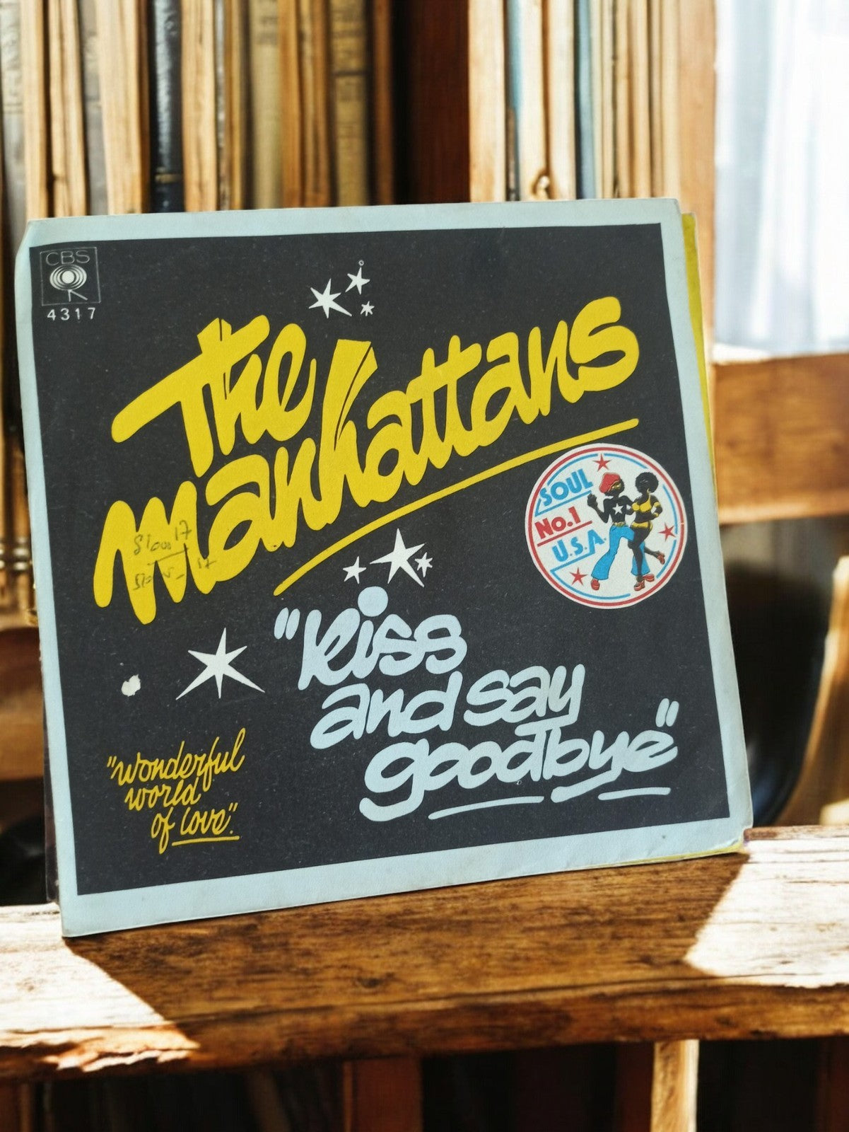 Vinyle 45 tours The Manhattans Kiss and Say Goodbye ancien CBS soul rétro