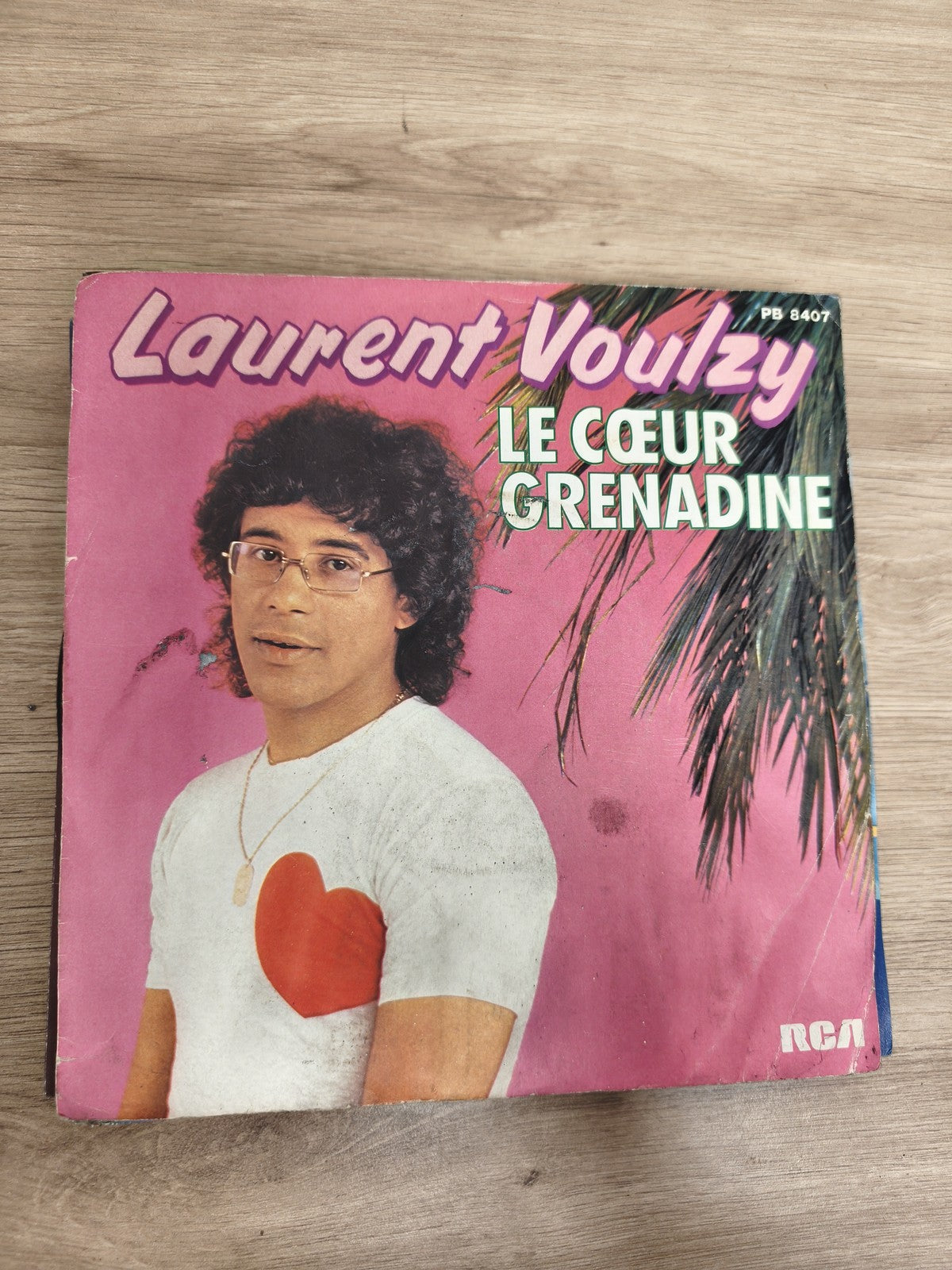 Vinyle 45 tours Laurent Voulzy Le C?ur Grenadine pochette rose RCA