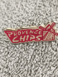 Pin's vintage Provence Chips rouge logo moulin (Ref 10) badge ancien pub snack