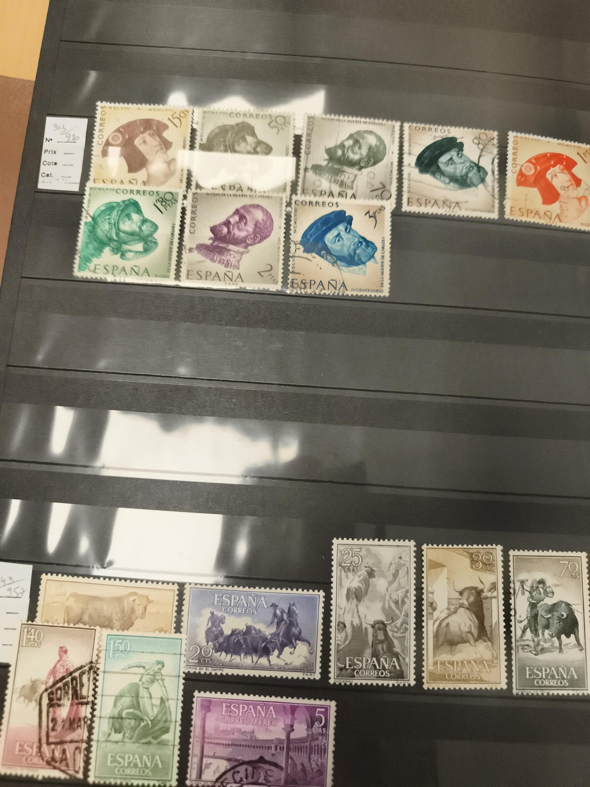 Timbres Espagne CORREOS personnages animaux oblitérés et neufs philatélie