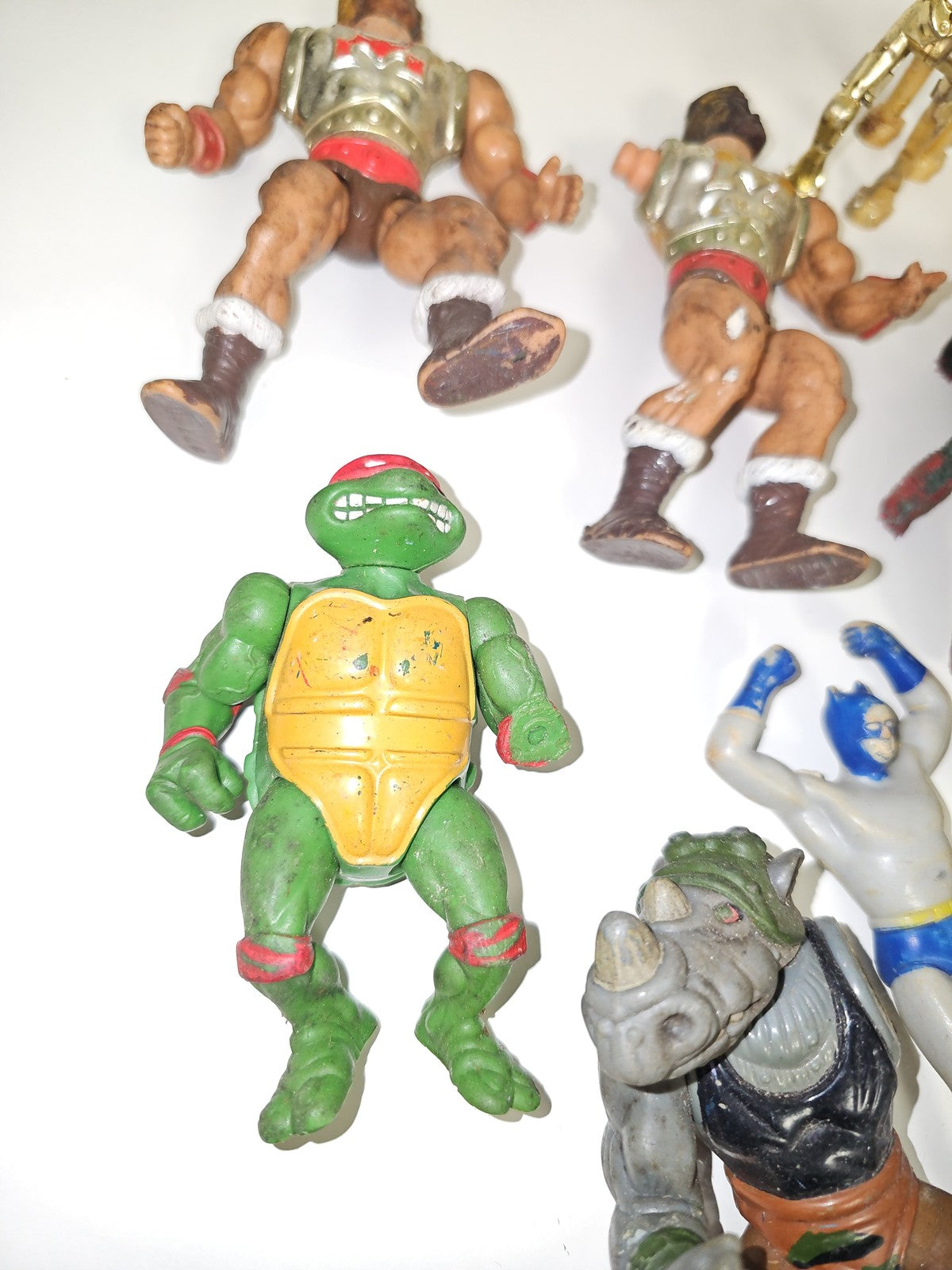 Lot figurines vintage MOTU, Tortues Ninja et autres, anciens jouets vrac collect