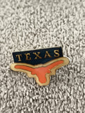 Pin's vintage Texas Longhorns émaillé bleu orange, badge USA (Ref 1)