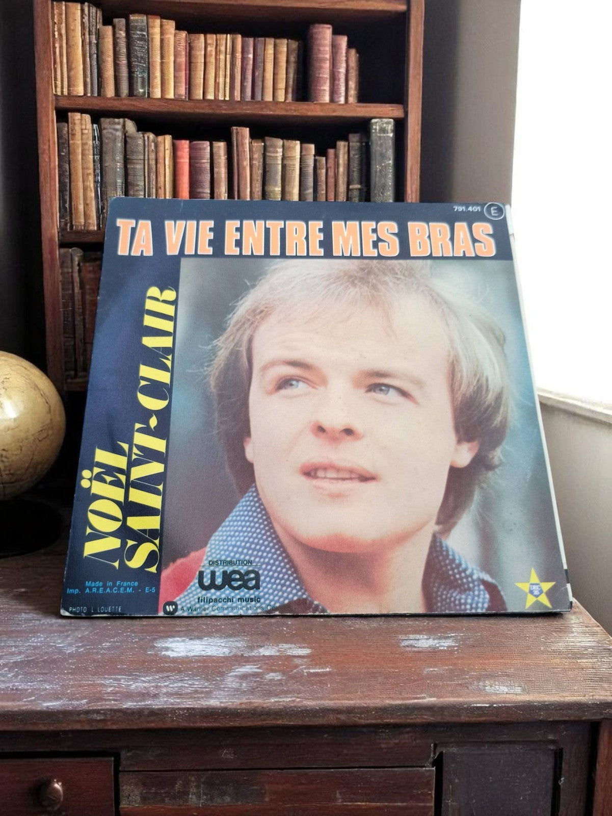 Disque vinyle 45 tours Noël Saint-Clair Ta vie entre mes bras vintage WEA