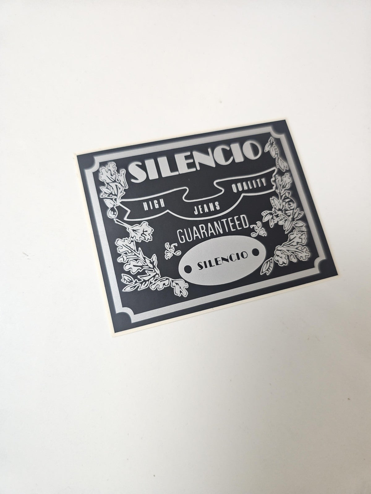 Vintage autocollant publicitaire Silencio grand format ancien rétro déco garage