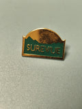 Vintage pin's SUREVUE vert doré collection montagne rétro (Ref 17)