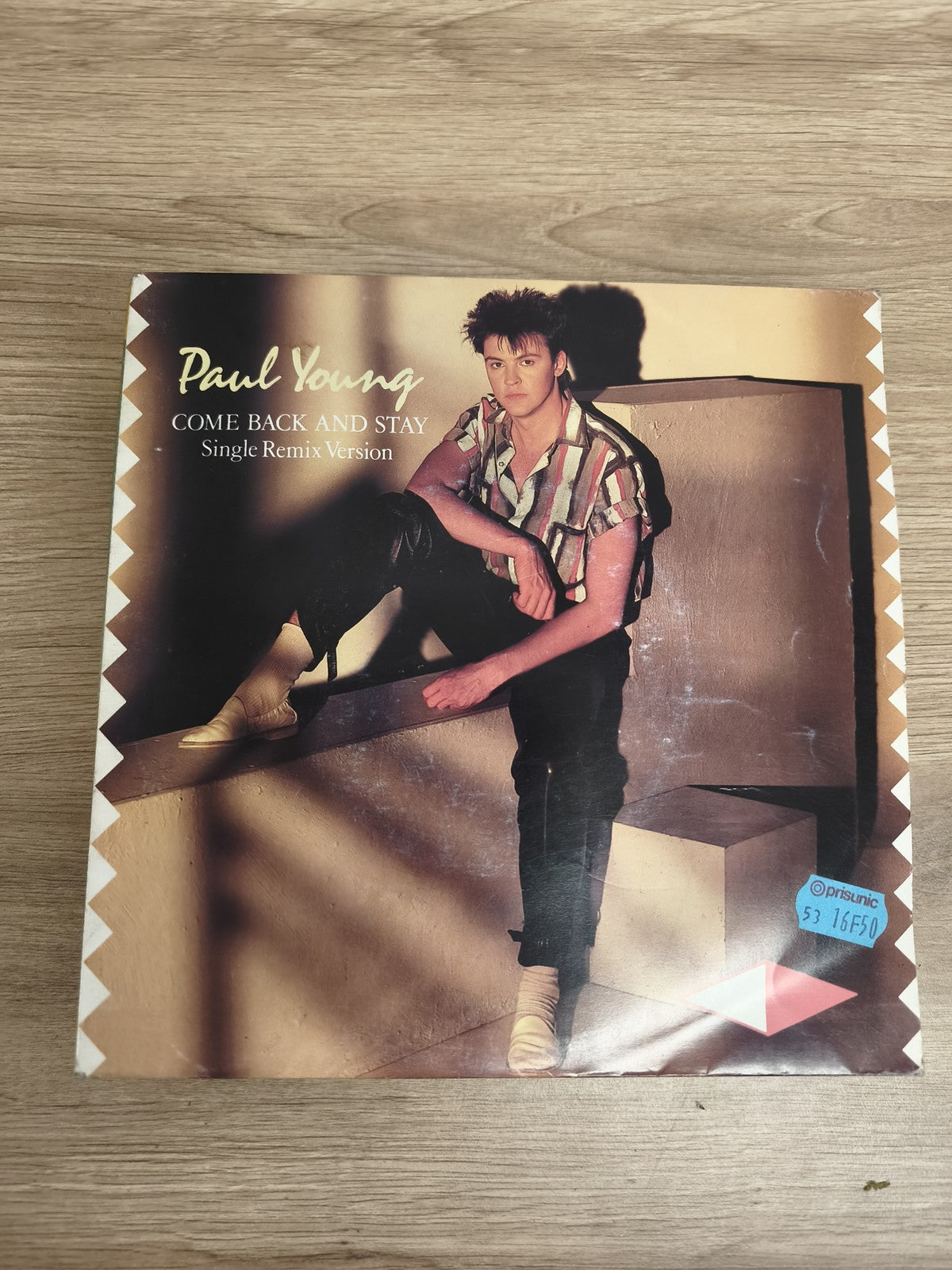 Vinyle 45 tours Paul Young Come Back and Stay Single Remix pochette illustrée