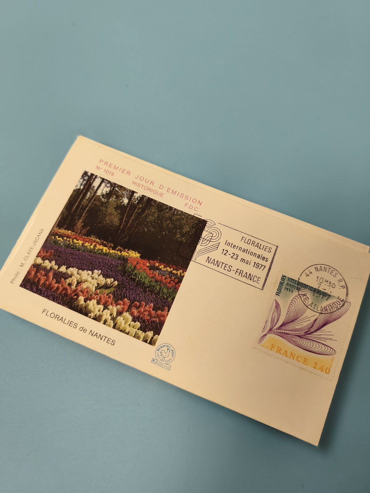 Enveloppe premier jour d?émission FDC Floralies Nantes 1977 timbre 1,40 FR