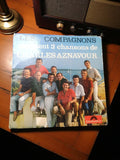 Vinyle ancien Les Compagnons chantent Charles Aznavour Polydor rétro chanson