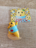 Figurine Funassyi Gashapon Japon jaune bleu mascotte commémorative