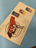 Ancienne enveloppe FDC Vietnam, timbres unification, illustrée, 1976