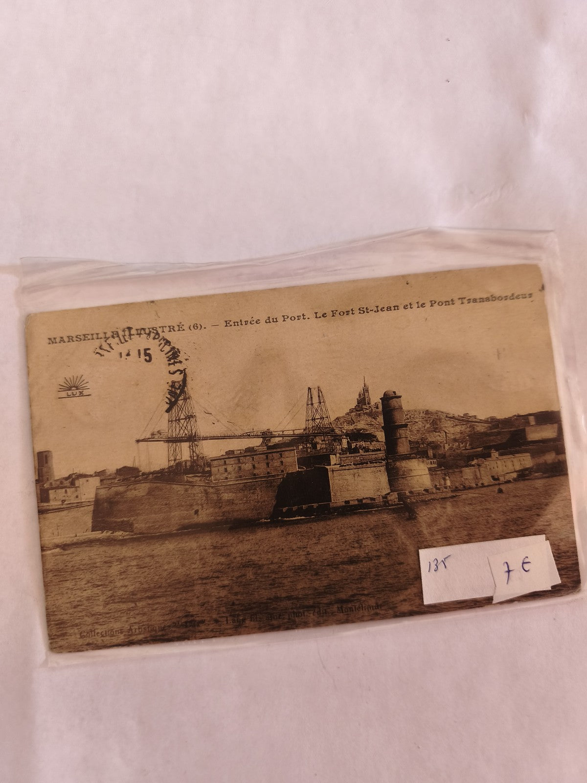Carte postale vintage Marseille Fort Saint-Jean ancien collection rétro France