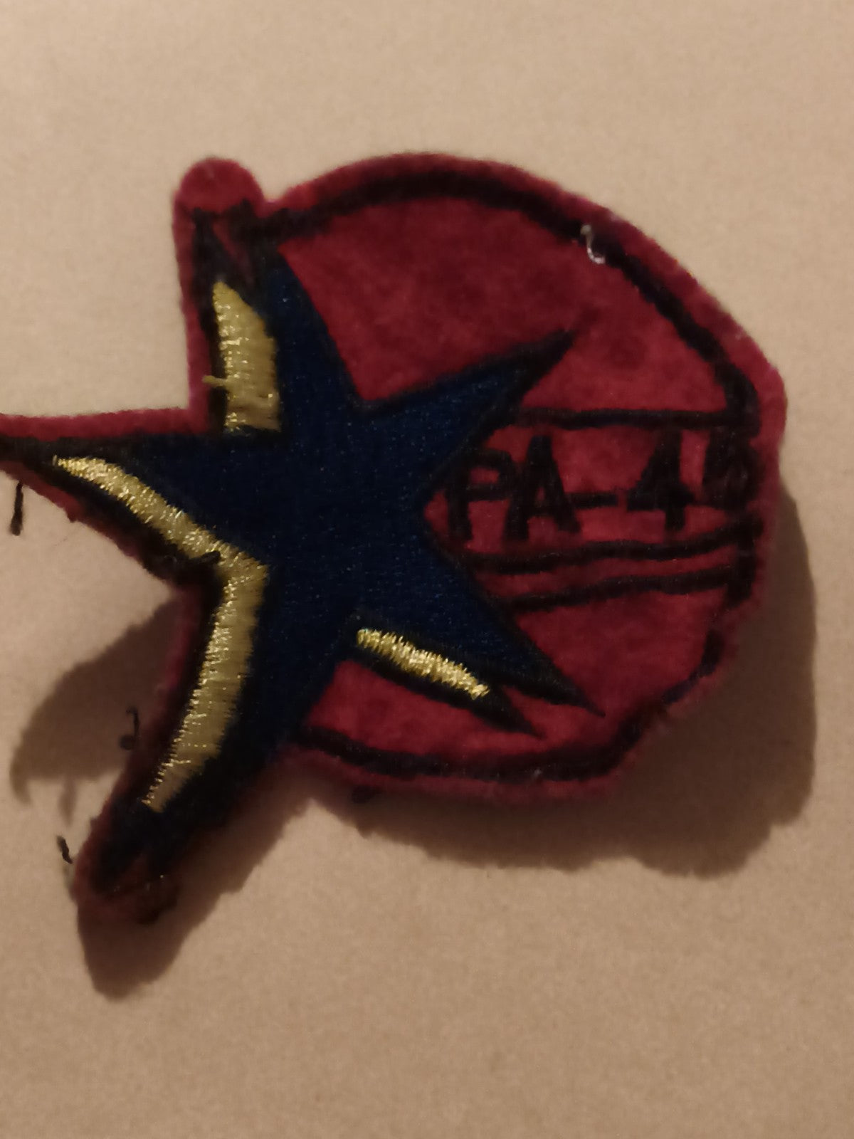 Écusson ancien étoile brodée PA-48, patch vintage militaire, badge tissu