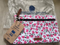 Pochette Cabaia fleurs roses zippée, accessoire sac, neuve 24 cm