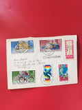 Enveloppe philatélie DDR Jeux Olympiques 1976 timbres sport multicolore