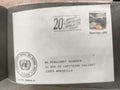 Lettre ONU Genève 20e anniversaire Administration postale, oblitération 0,90